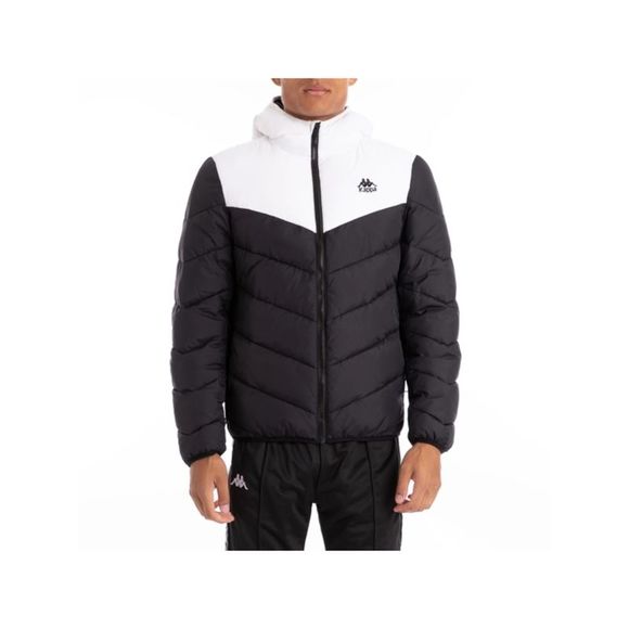 KAPPA Mens 222 Banda Amarit Black Color Block Zip Up Jacket L - Picture 1 of 3
